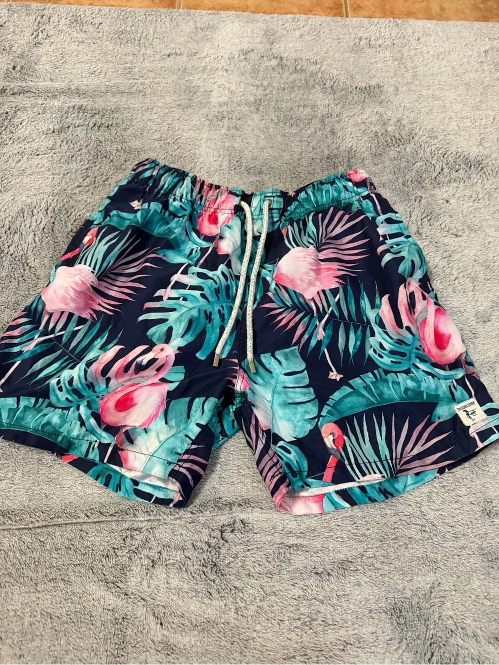 The endless summer size medium Men's Tropical Flamingo Swim Shorts - Pink & Teal